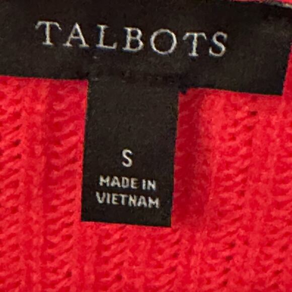 Talbots Crew Neck Sweater Texture sweater mixedknit contrasting stripe SZ Small - Picture 4 of 7